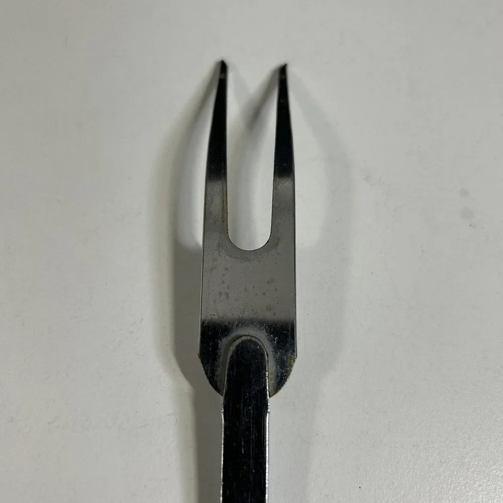 Vintage‎ Ekco Chromium plated 2 Prong Carving Meat Fork Made in USA